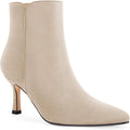 Kitten Heel Ankle Boots for Women - Pointed Toe Suede Dressy