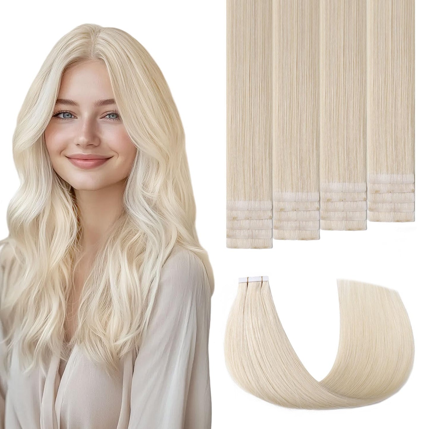 3rd-Generation Invisible Tape in Hair Extensions for Natural Look
