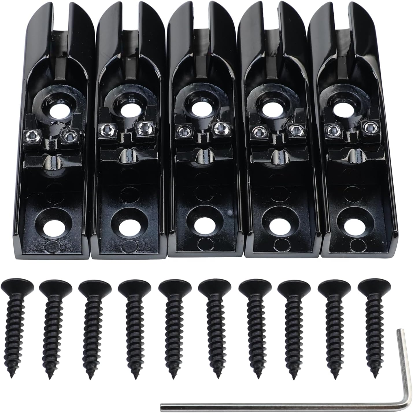 Bass Guitar Bridge with Zinc Alloy Saddle for 5 String Bass