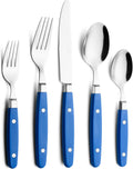 ANNOVA Silverware Set Sapphire Blue, 20-Piece Flatware Set - Colorful