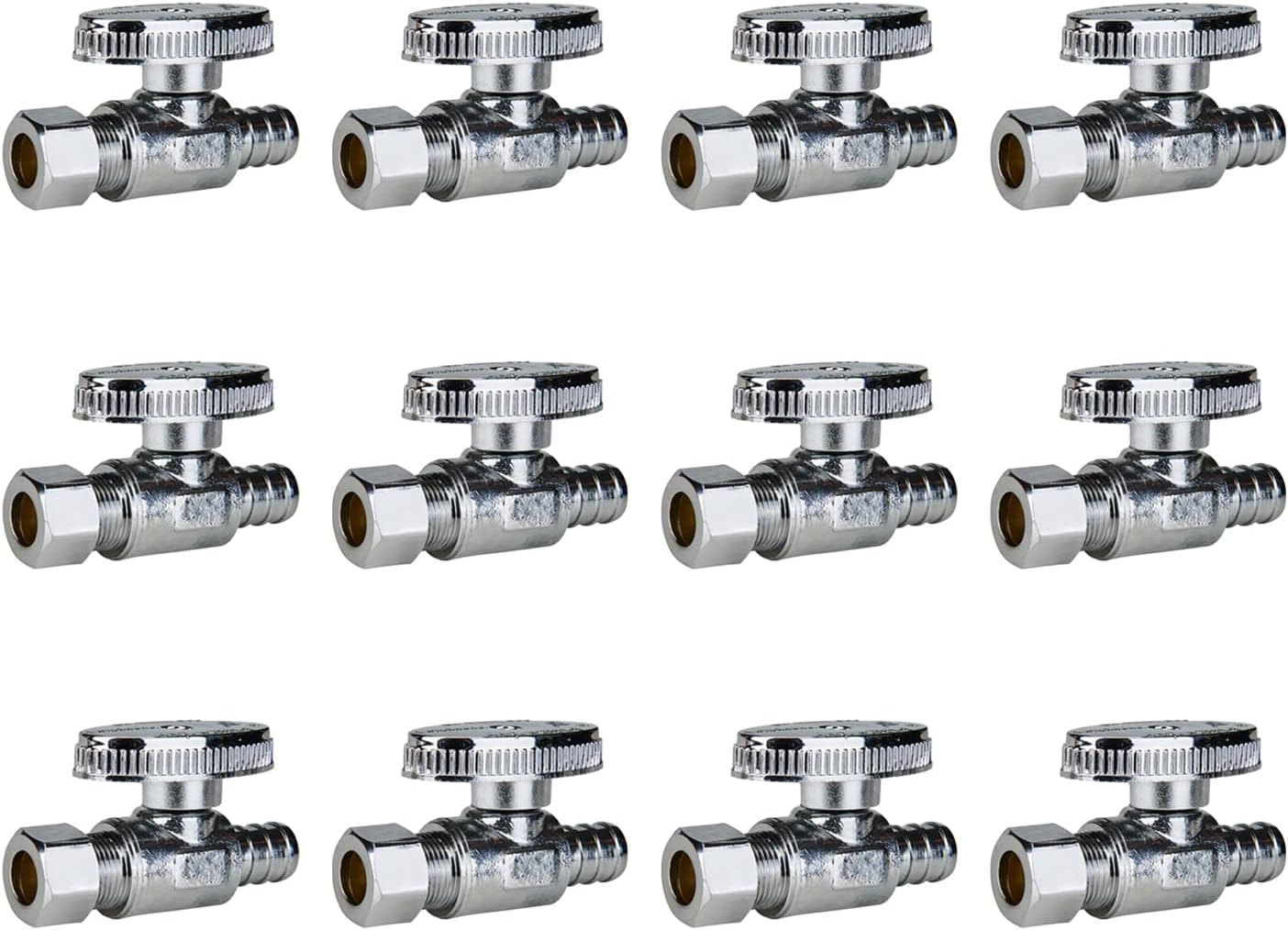 SUNGATOR 12-Pack 1/2 inch PEX Shut Off Valves for Faucets