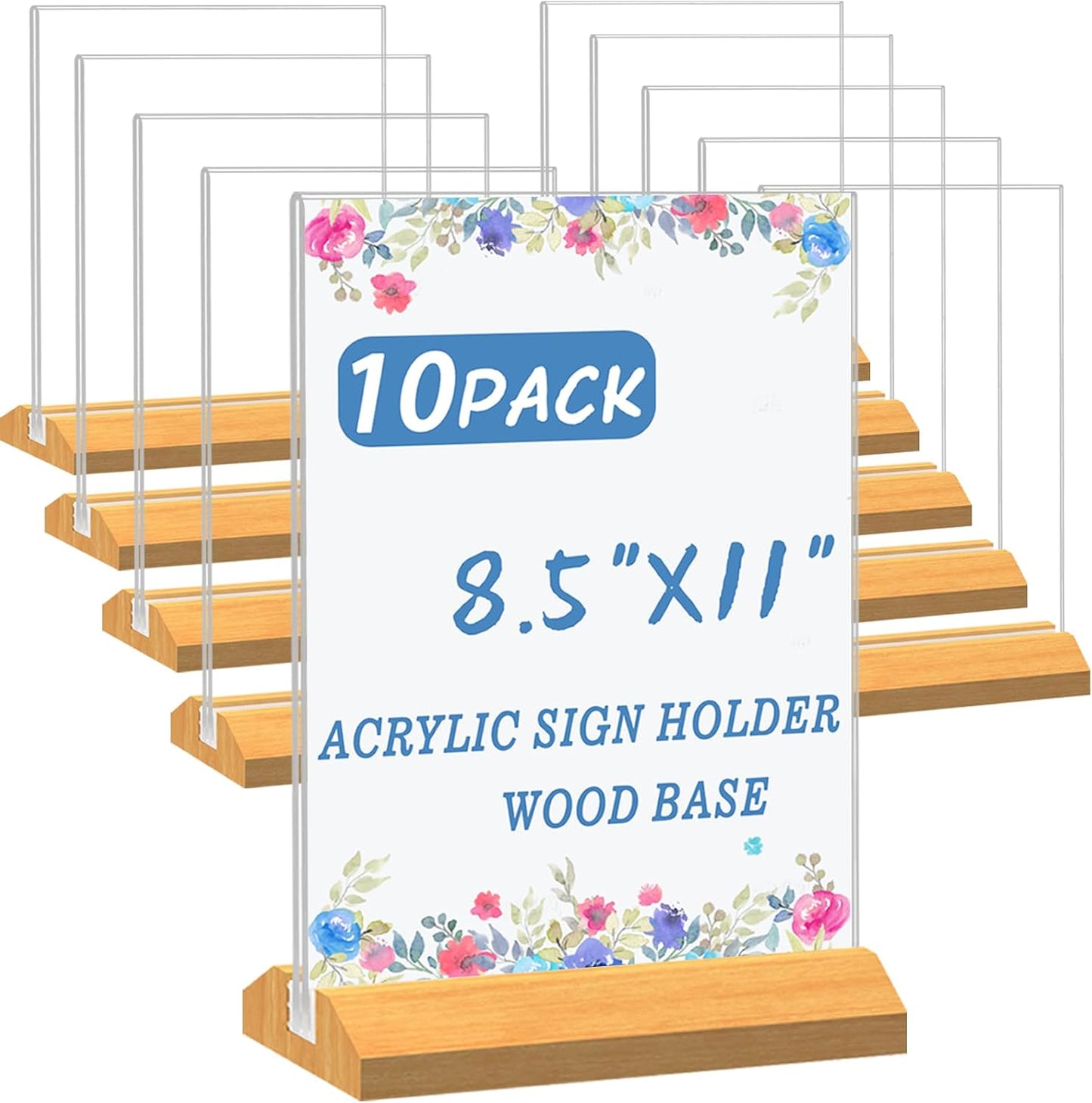 Acrylic Sign Holder 8.5 x 11 Inch for Menu Display and More
