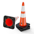 RoadHero 28 in Traffic Cones 4 Pack - Heavy Base, Reflective Safety