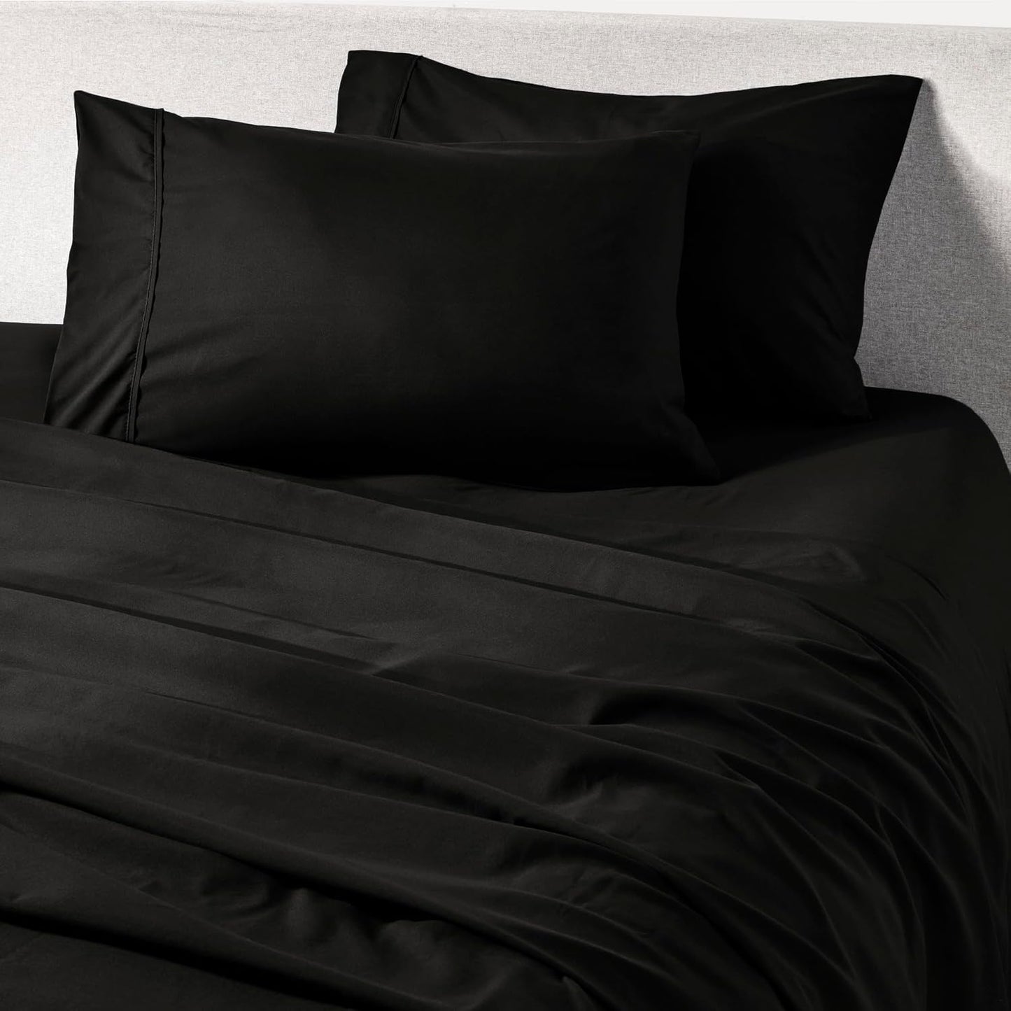 PeachSkinSheets Midnight Black Sheet Set for Hot Sleepers