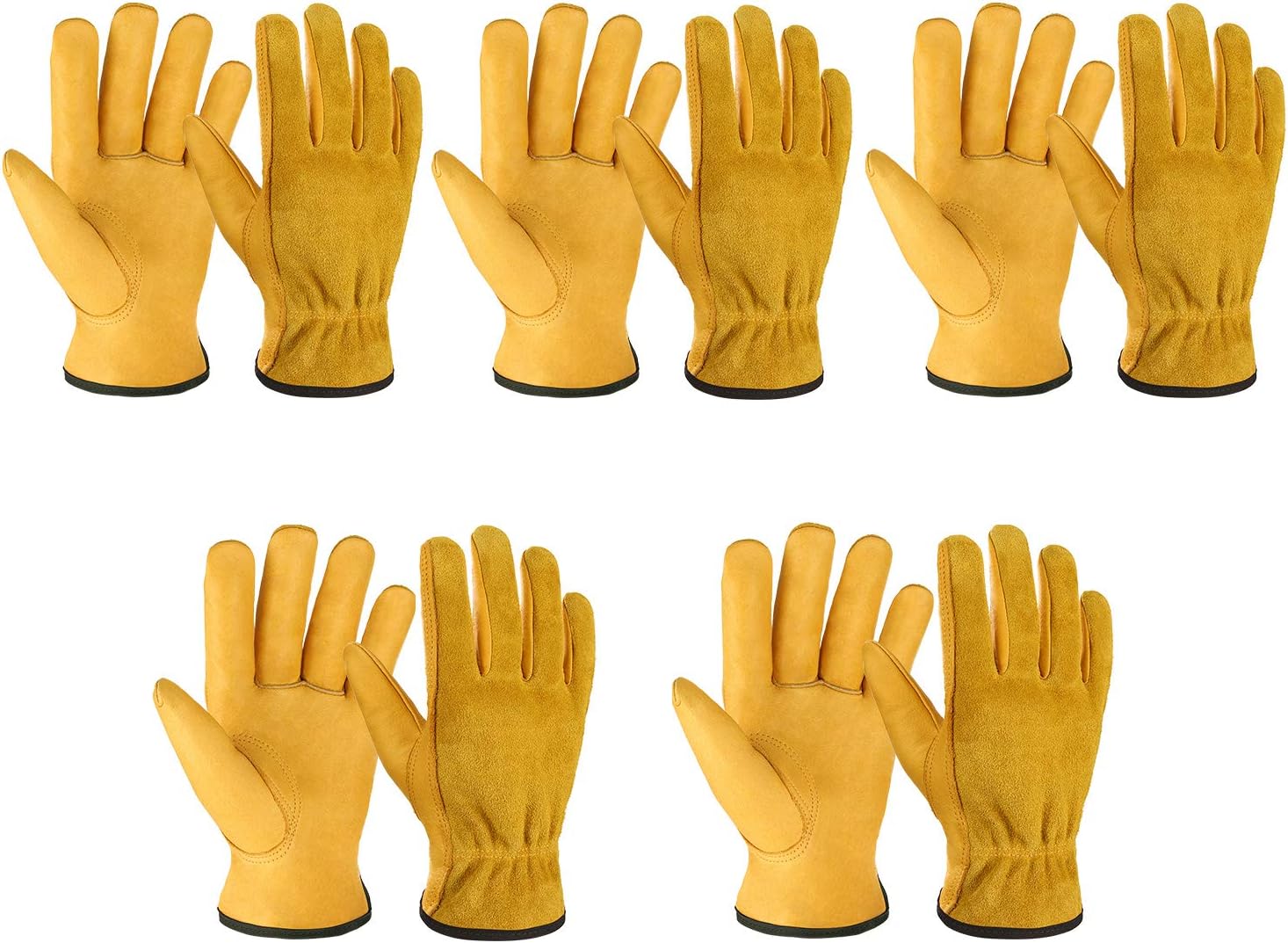 OZERO Leather Work Gloves for Tough Gardening and Utility Tasks