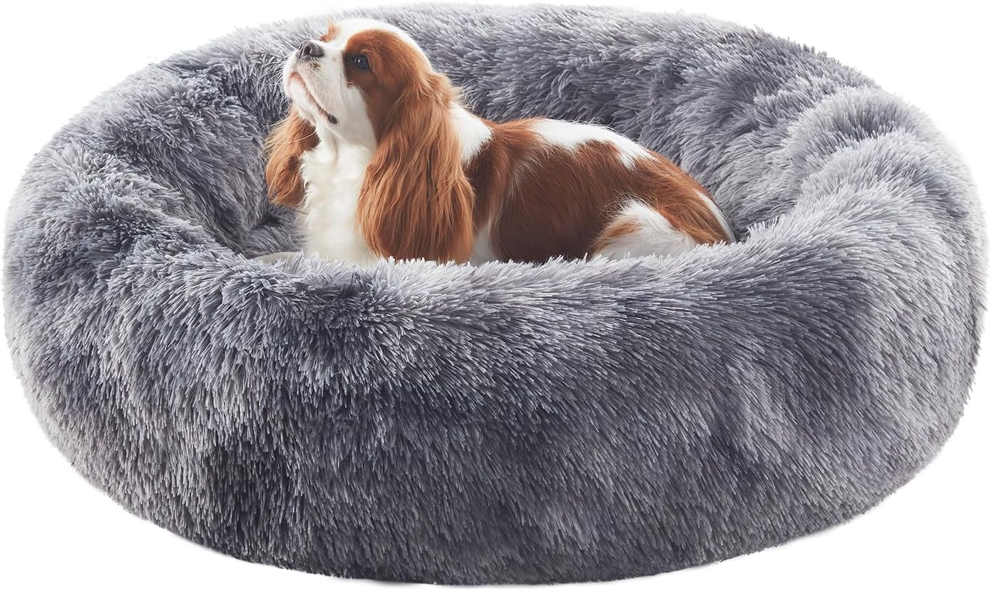 30 inches Donut Dog Bed for Medium Dogs with Removable Cover