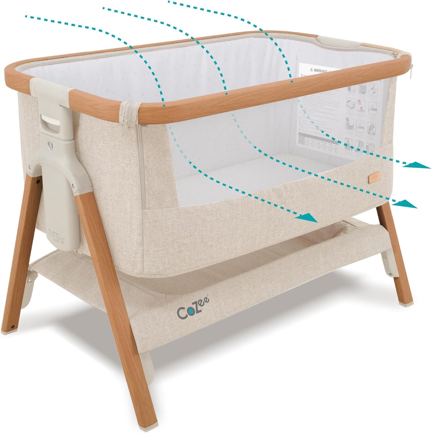 CoZee 2-in-1 Baby Bassinet & Bedside Sleeper for Safe Sleep