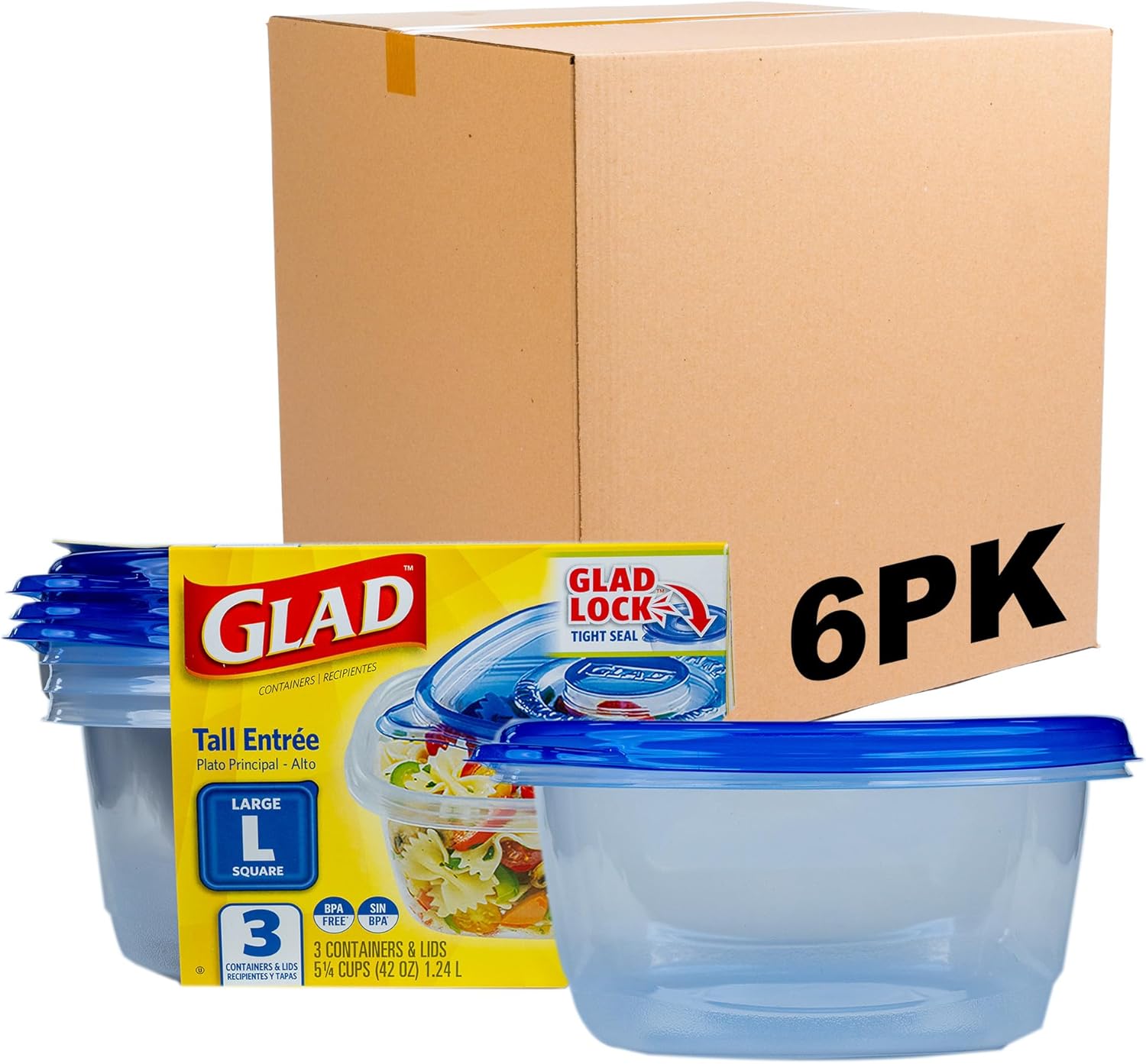 GladWare Tall Entree Food Storage Containers for Meal Prep