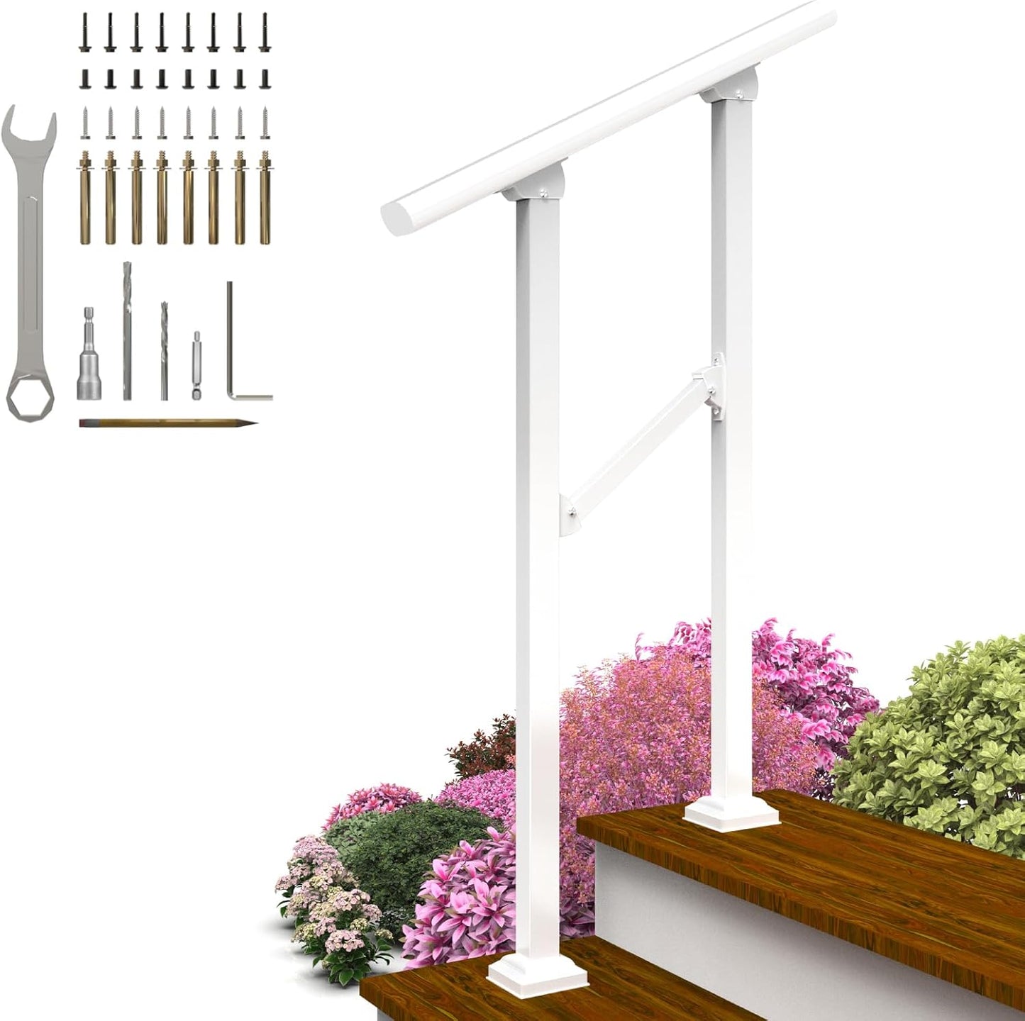 Sturdy Hand Rails for Outdoor Steps - Adjustable and Stylish