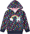Popshion Toddler Girls Unicorn Hoodie Jacket - Warm Cotton Zip Coat