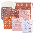 babygoal Baby Cloth Diapers 6 Pack with Bamboo Inserts for Infants