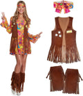 Morph 70s Costumes For Women Hippie Dress Set - Retro Paisley Look