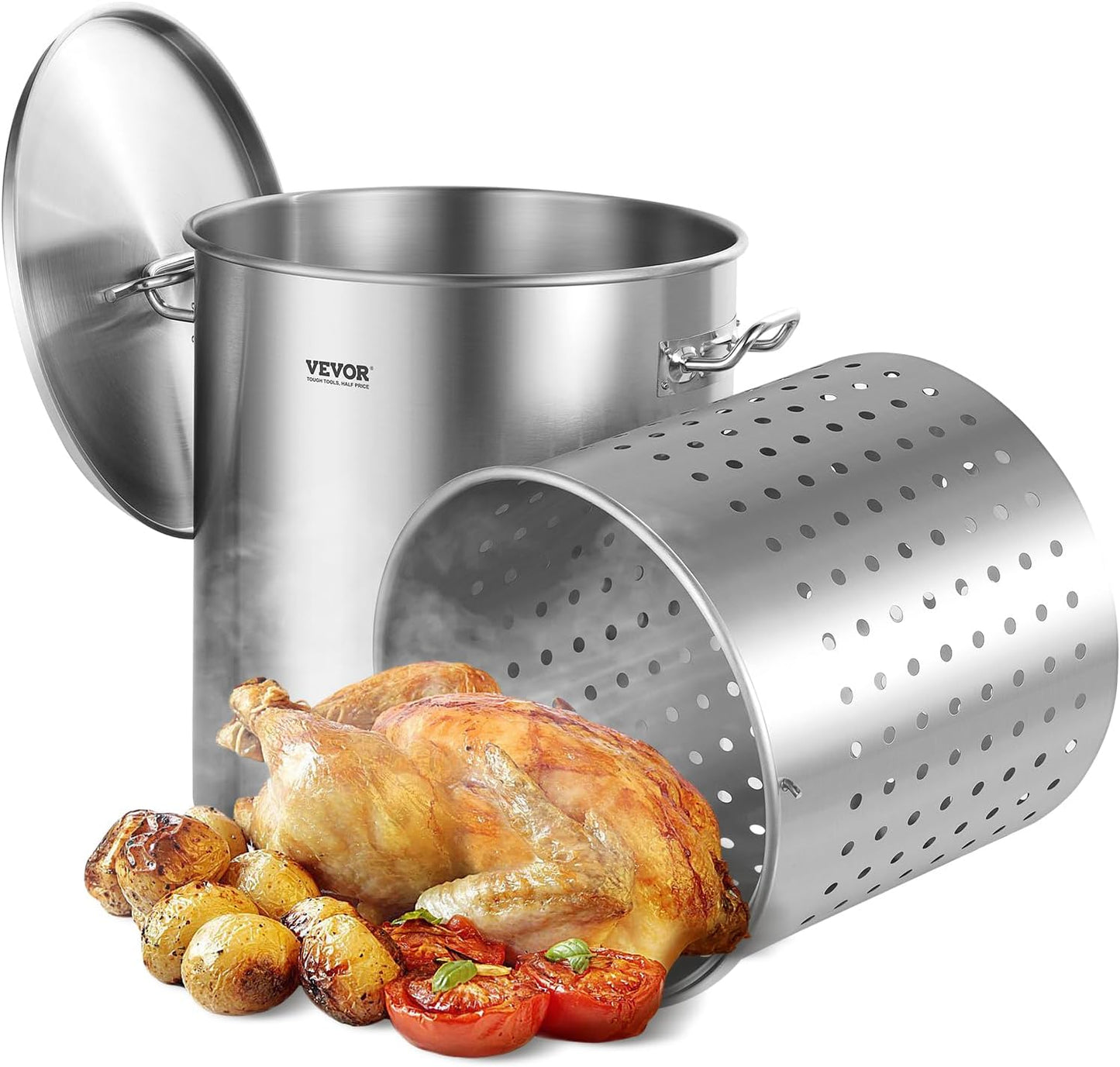 VEVOR 64 Quart Stainless Steel Stockpot for Large Cooking Needs
