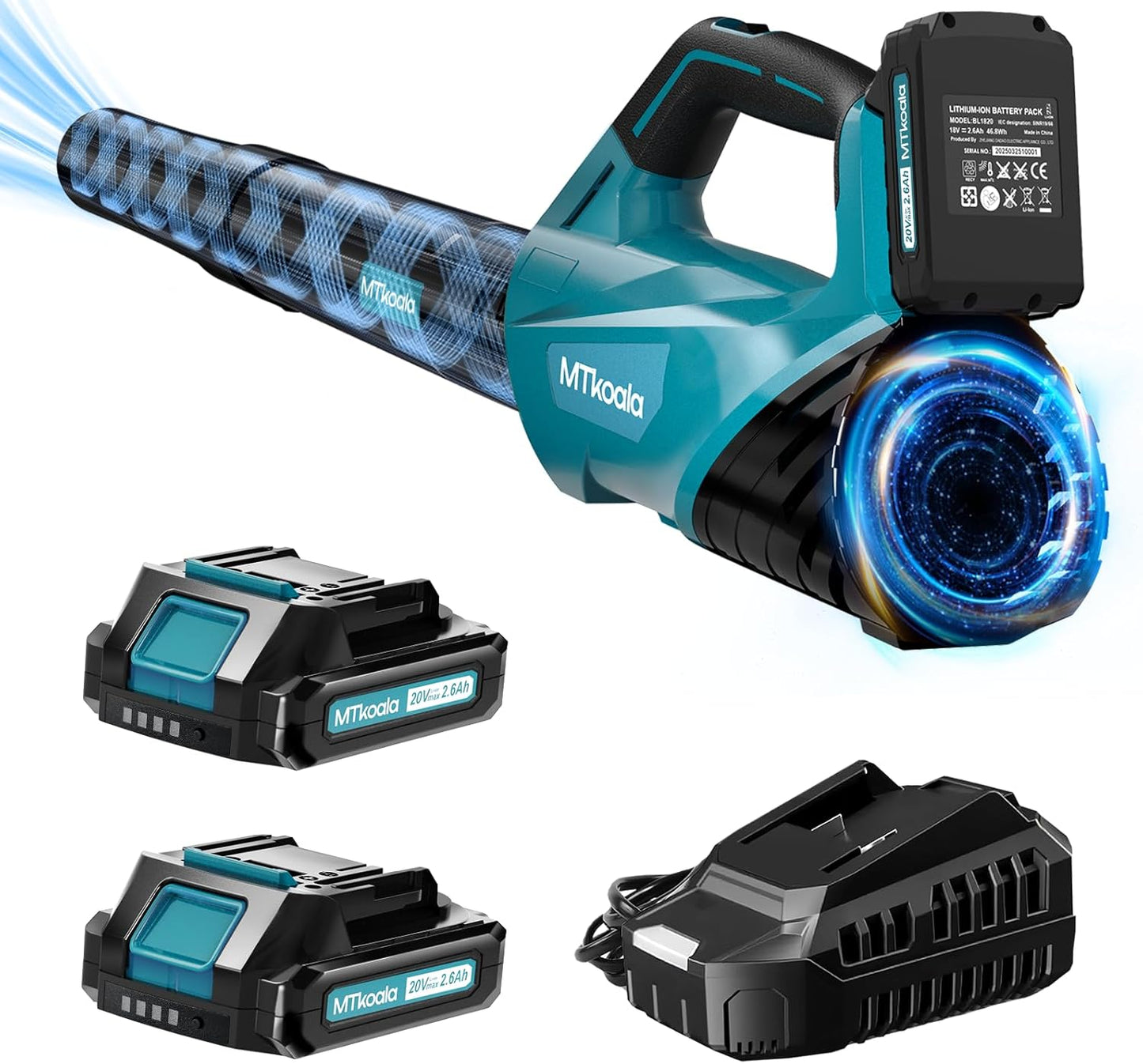 2025 Upgrade Leaf Blower Cordless with Fast Charger and Batteries