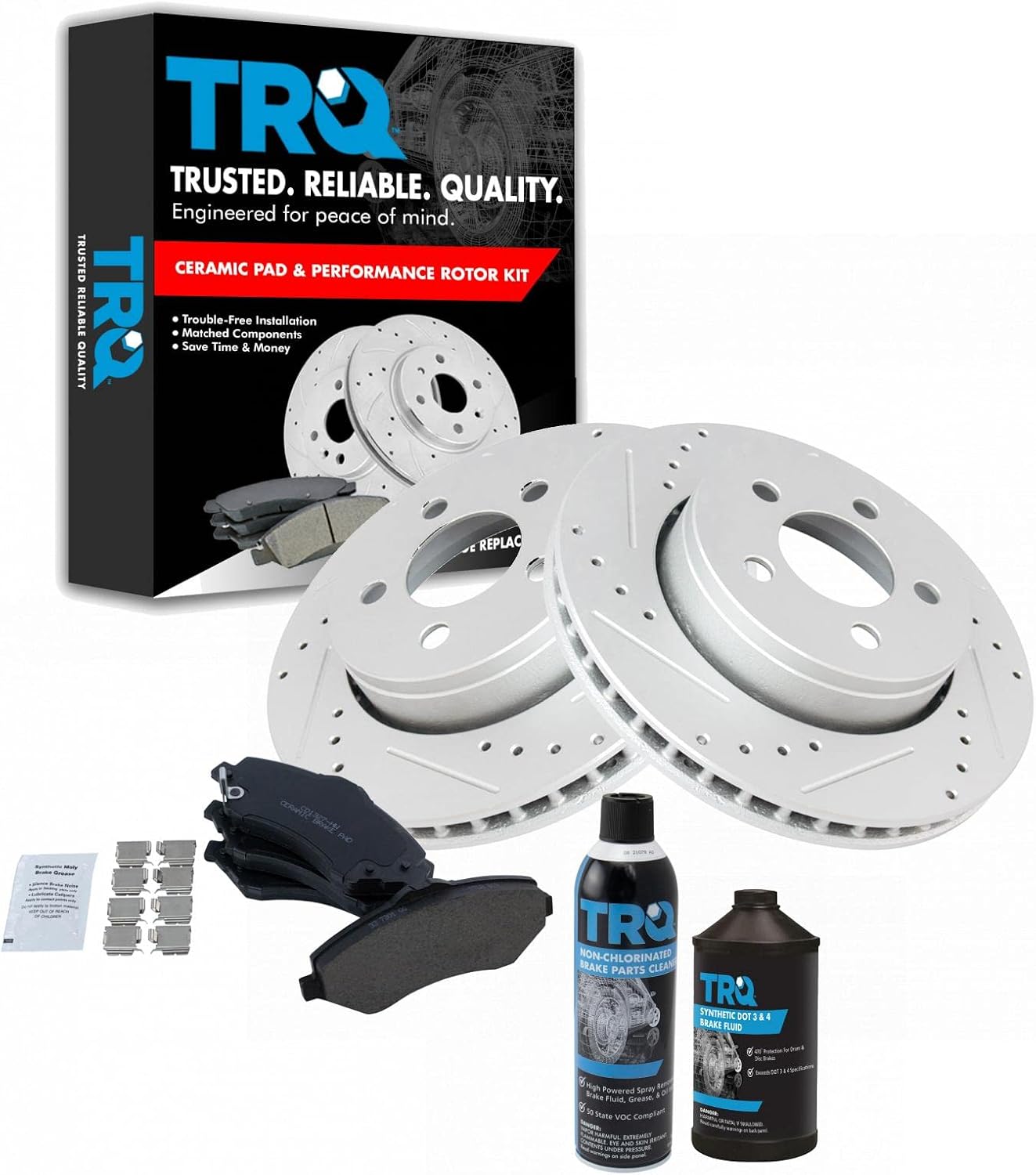 TRQ Front Performance Brake Pad & Rotor Kit for Dodge Nitro