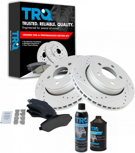 TRQ Front Performance Brake Pad & Rotor Kit for Dodge Nitro