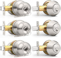 Probrico 3 Pack Exterior Door Knob and Deadbolt Combo Set - Keyed