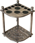 Pool Cue Rack Hold up to 8 Sticks & Billiard Accessories - Solid Wood