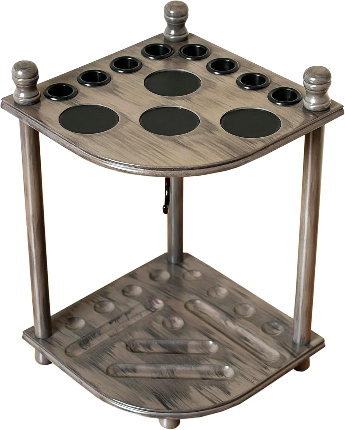 Pool Cue Rack for 8 Sticks - Solid Hardwood Billiard Holder