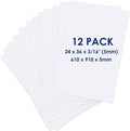 Foam Board 24 x 36 x 3/16 in 12 Pack - Durable White Foamcore