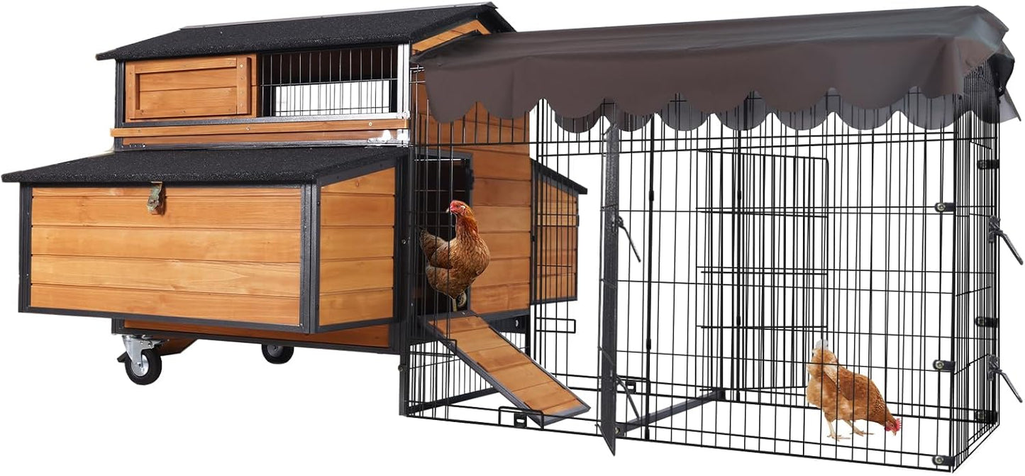 Spacious Mobile Chicken Coop for 6-8 Chickens by GUTINNEEN