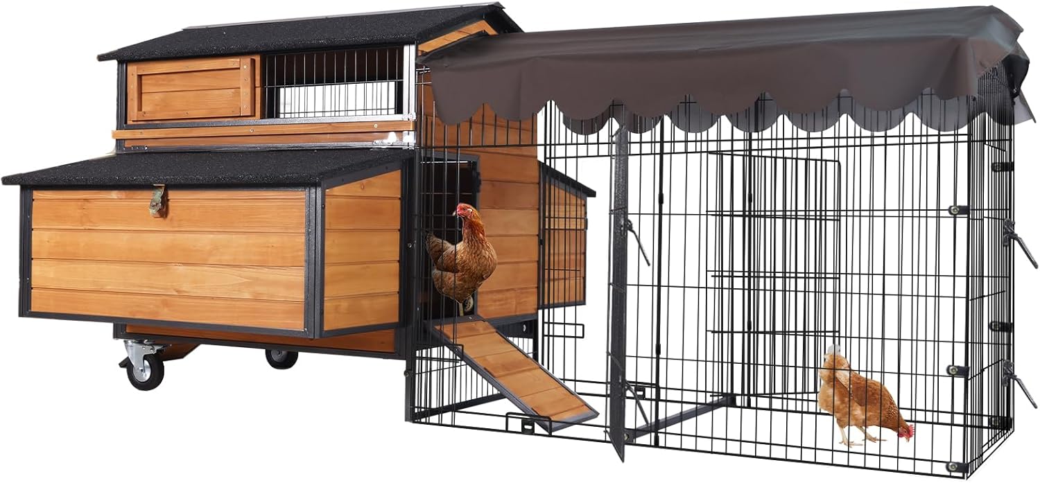 Spacious Mobile Chicken Coop for 6-8 Chickens by GUTINNEEN
