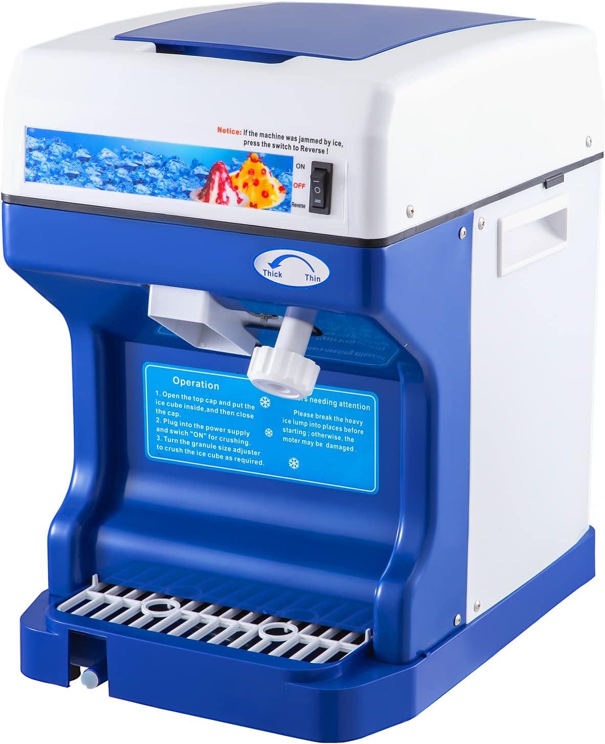500W Electric Shaved Ice Machine - Fast Ice Texture Adjustment