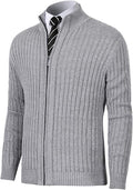 Cardigan Sweater Full Zip Stand Collar Slim Fit - Casual Knit for Men