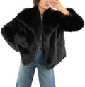 Ainangua Womens Faux Fur Coat Shaggy Oversized Lapel Button Fuzzy