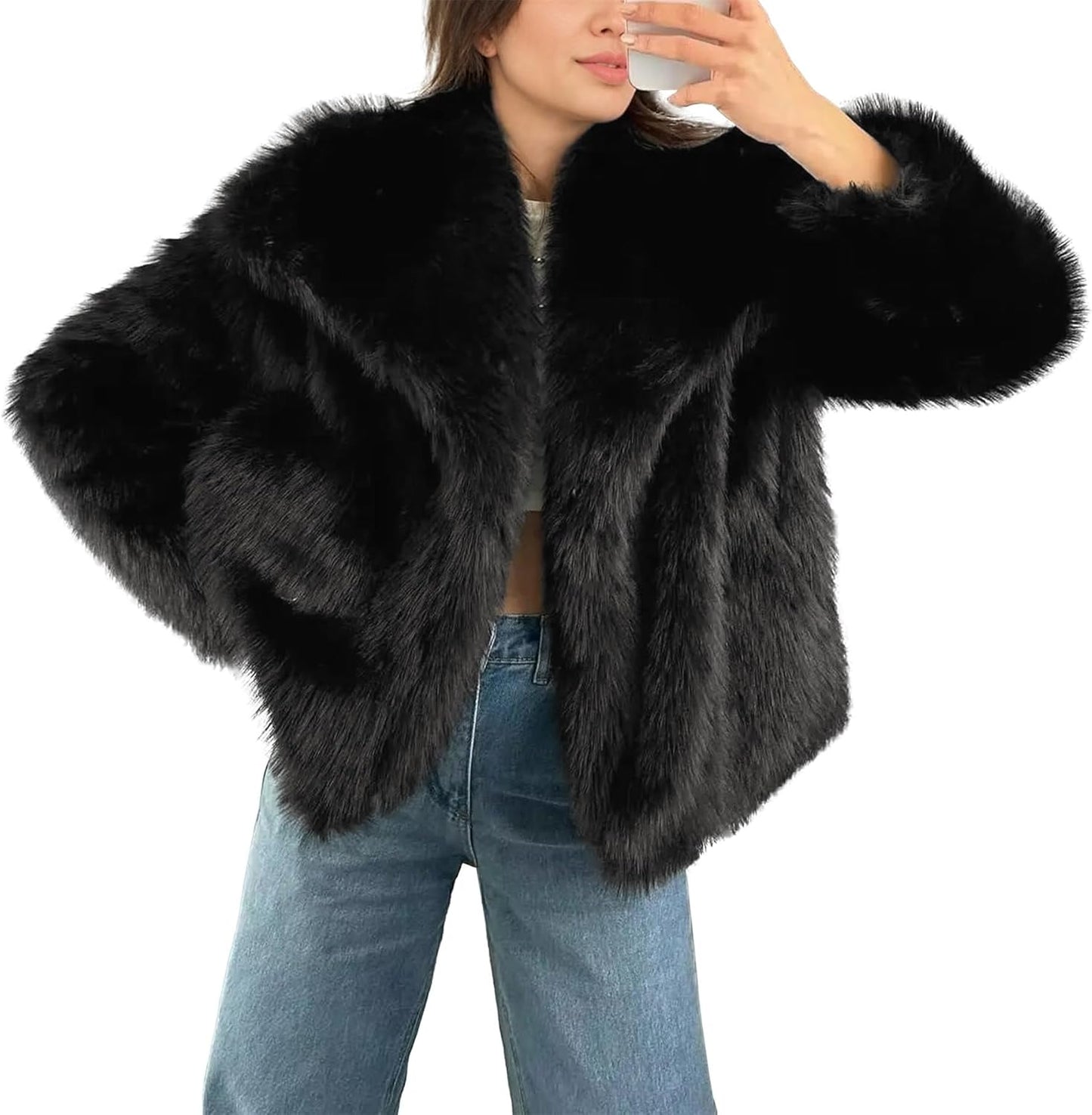 Faux Fur Coat for Women - Shaggy Oversized Winter Jacket