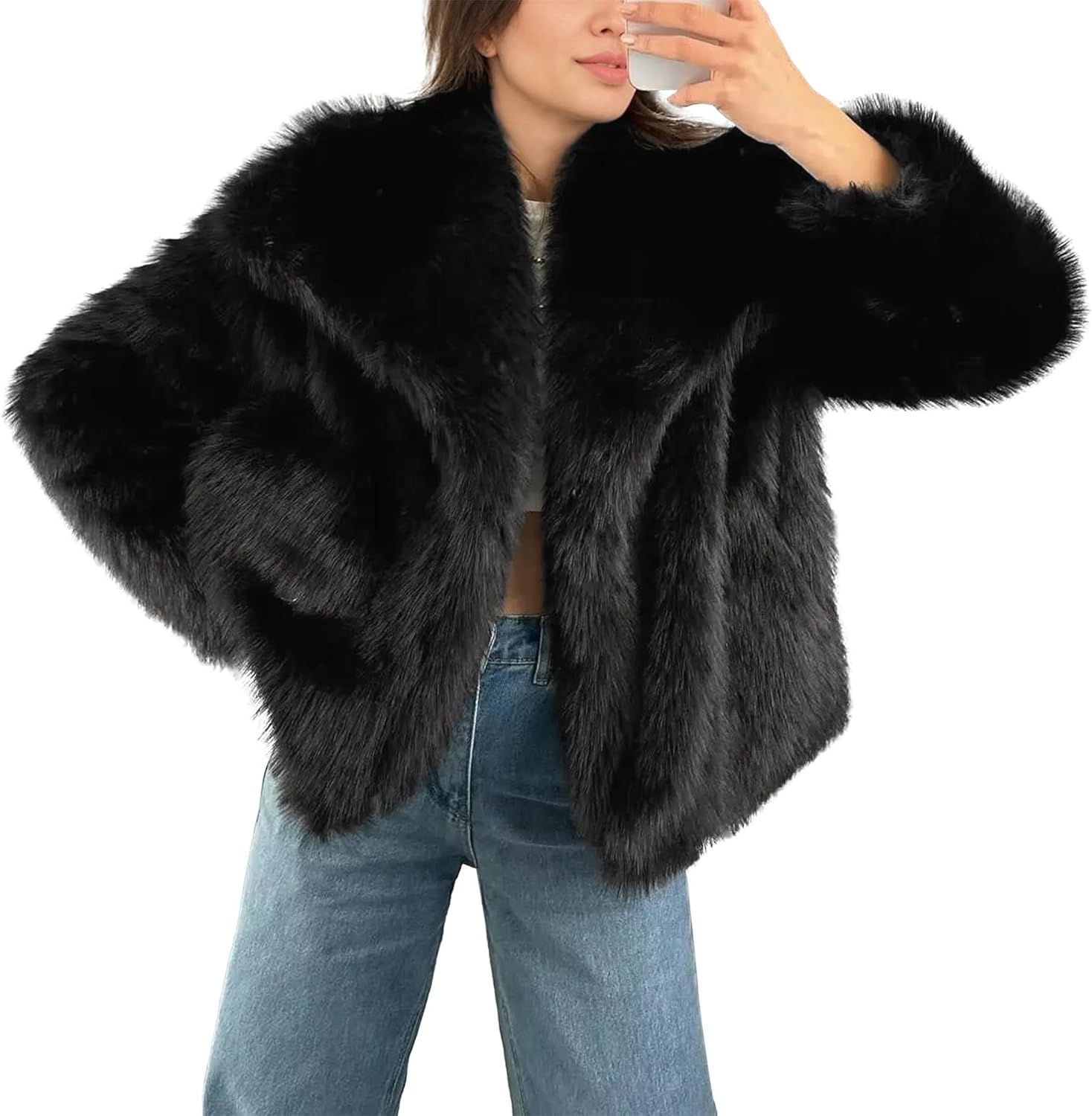 Faux Fur Coat for Women - Shaggy Oversized Winter Jacket