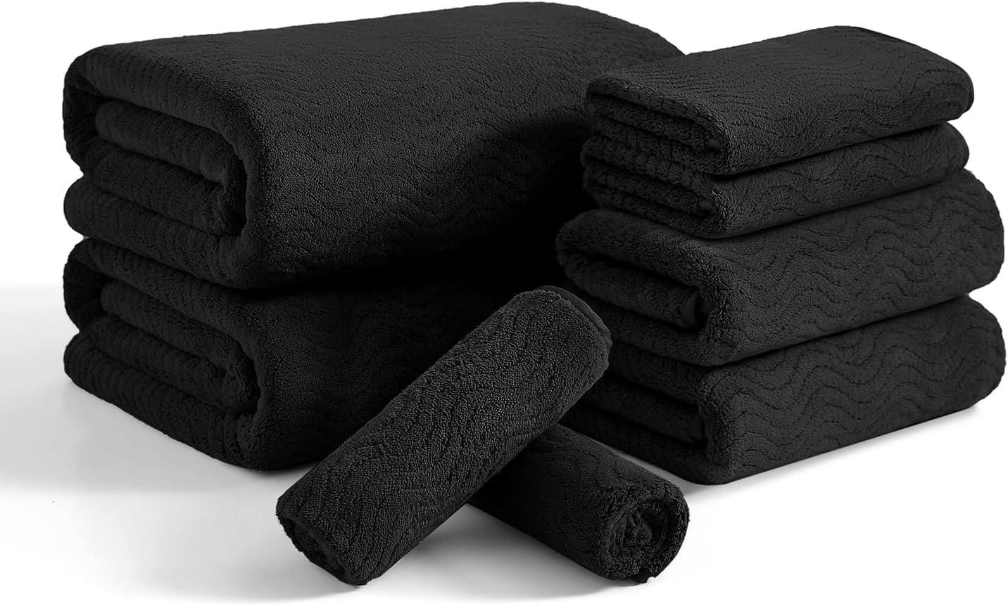 Ultra Soft 8 Piece Bath Towel Set for Home and Spa Use