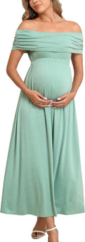 Off The Shoulder Maxi Maternity Dress for Photoshoots & More