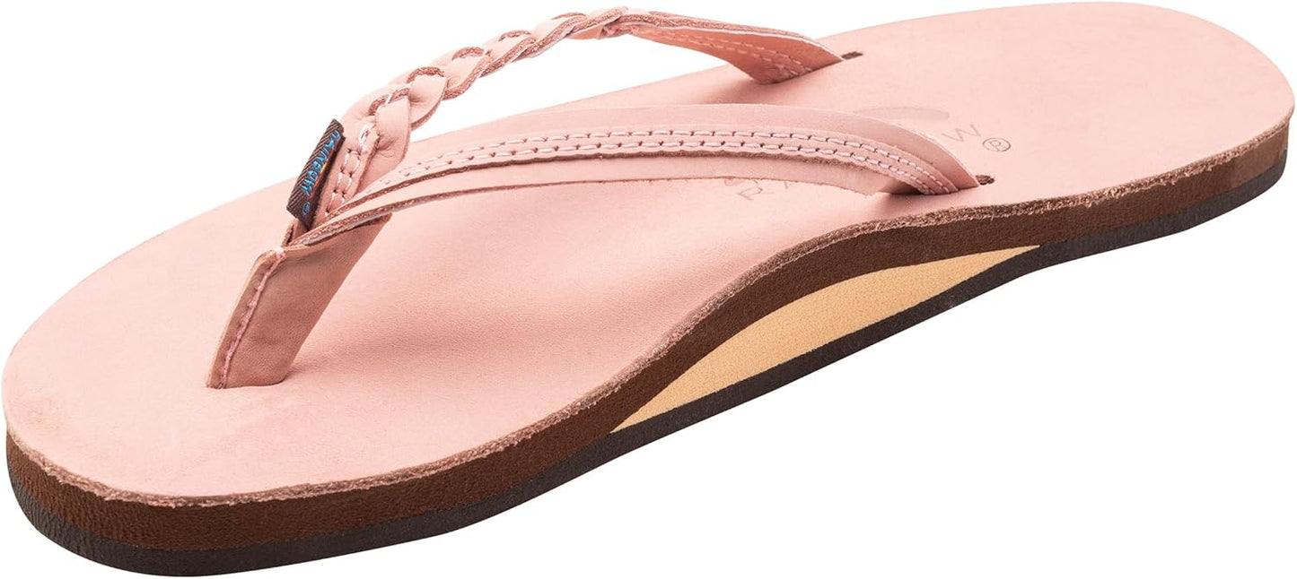 Rainbow Sandals Womens Flirty Braidy Premier Leather Flip Flops