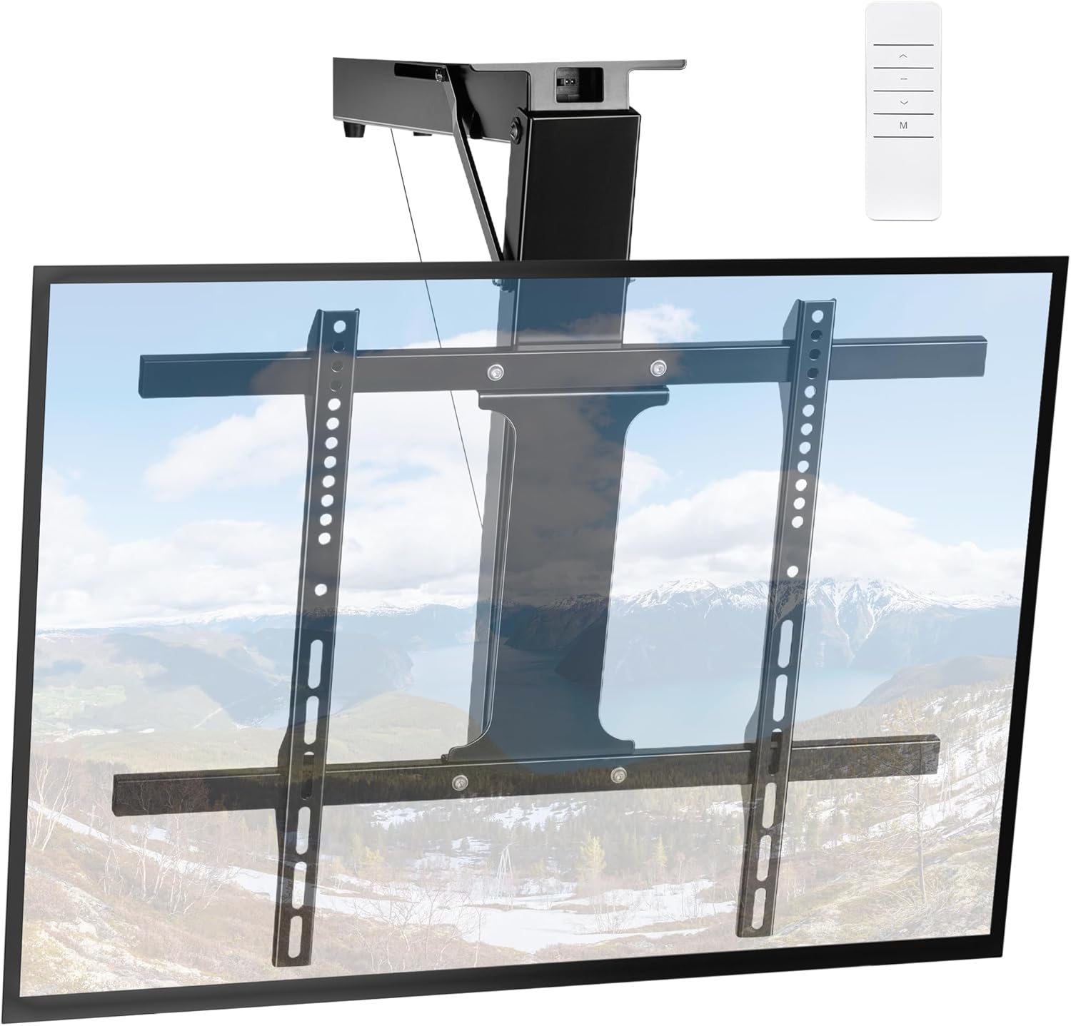 Electric Ceiling TV Mount for 32 to 70 Inch Screens - Black