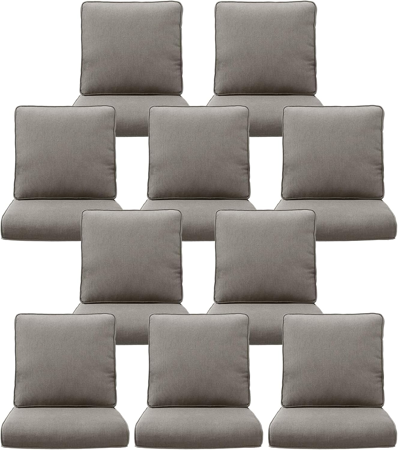 10-Piece Outdoor Patio Cushion Set for Wicker Sectional Sofa