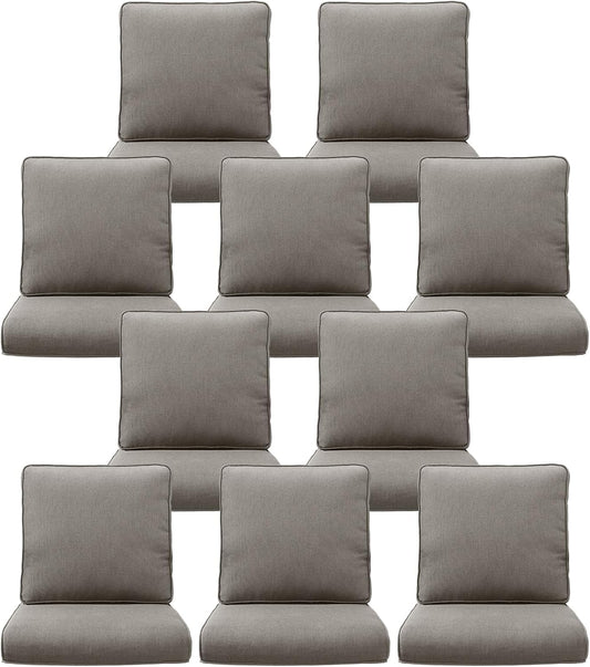 10-Piece Outdoor Patio Cushion Set for Wicker Sectional Sofa