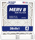 Filter King 38x9x1 Air Filter 4-Pack - MERV 8 Pleated Filters