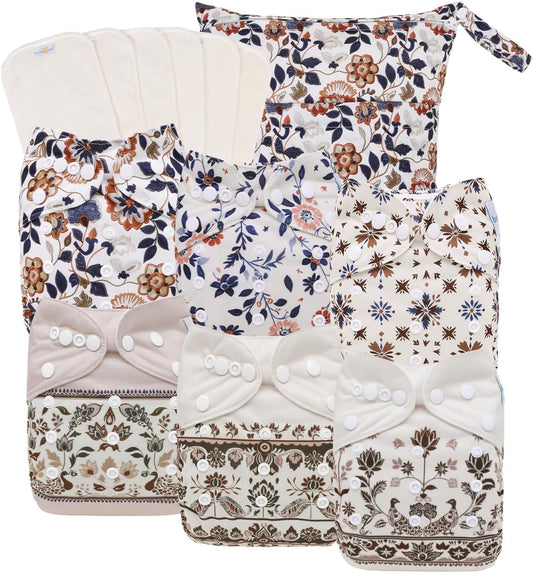 Babygoal Boho Cloth Diapers Pack - Reusable & Stylish