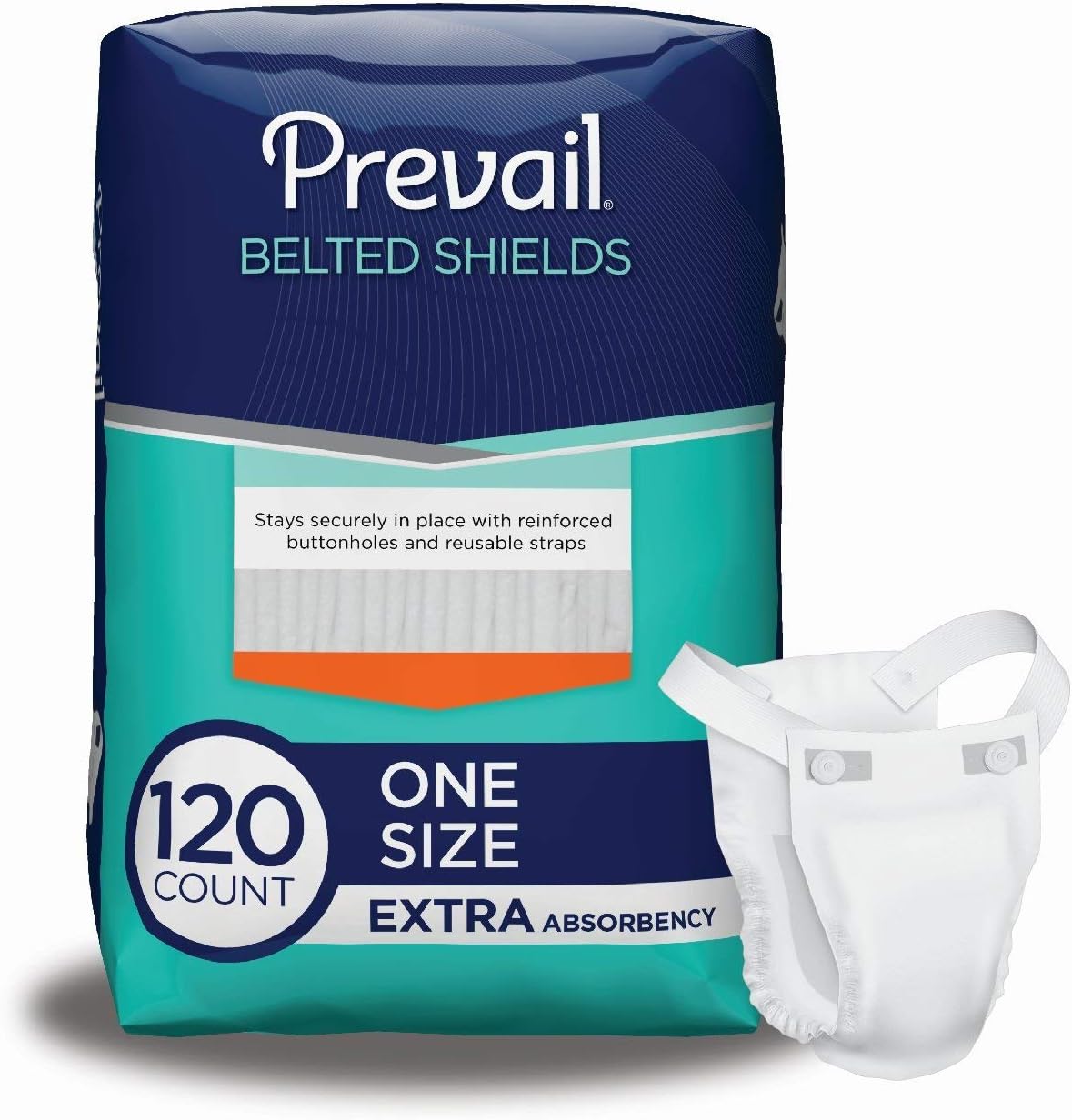 Prevail Belted Shields - Extra Absorbency - 120 Count
