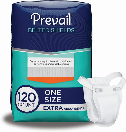 Prevail Belted Shields - Extra Absorbency - 120 Count