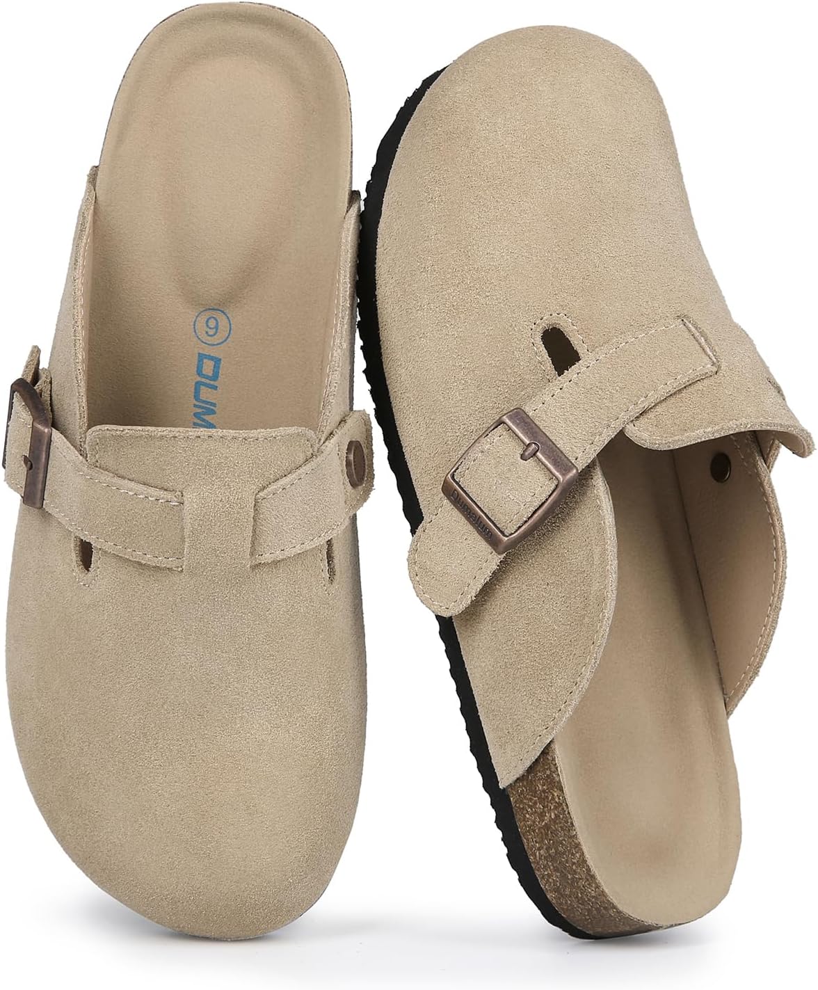 Dumalum Suede Clogs for Women and Men - Adjustable Comfort Mules