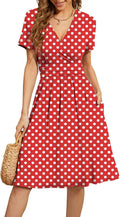 WEACZZY Women's Summer V-Neck Floral Casual Dress with Pockets random