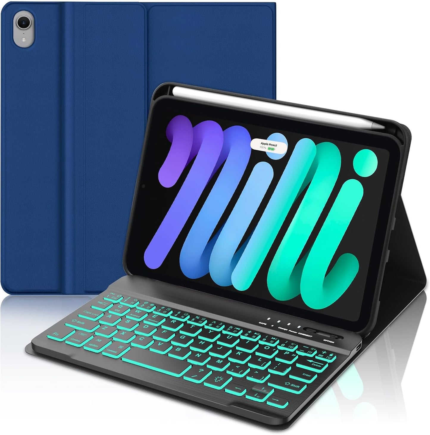 Backlit Keyboard Case for iPad Mini 7th/6th Gen with Pencil Holder
