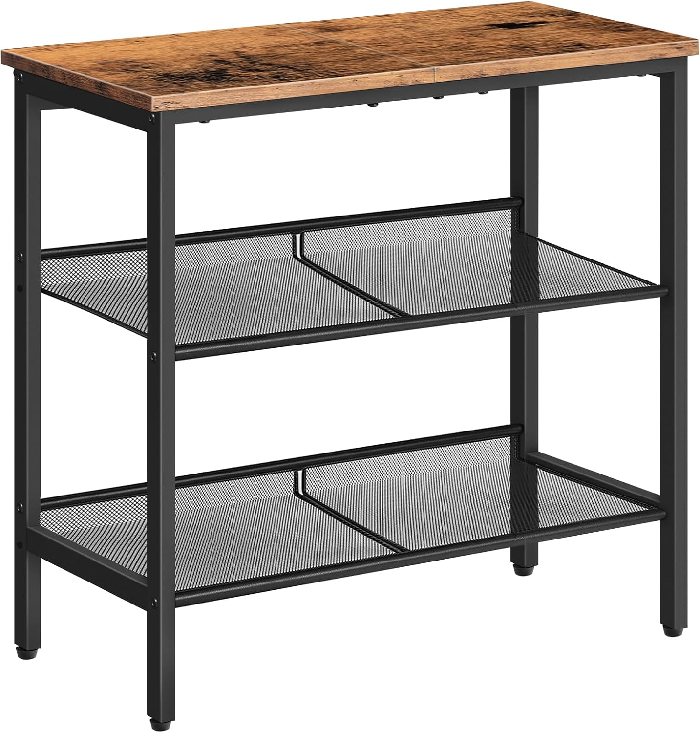 HOOBRO End Table with Adjustable Shelves for Small Spaces