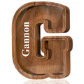 Customized Name Large Wooden Piggy Bank Letter G - Personalized Kid