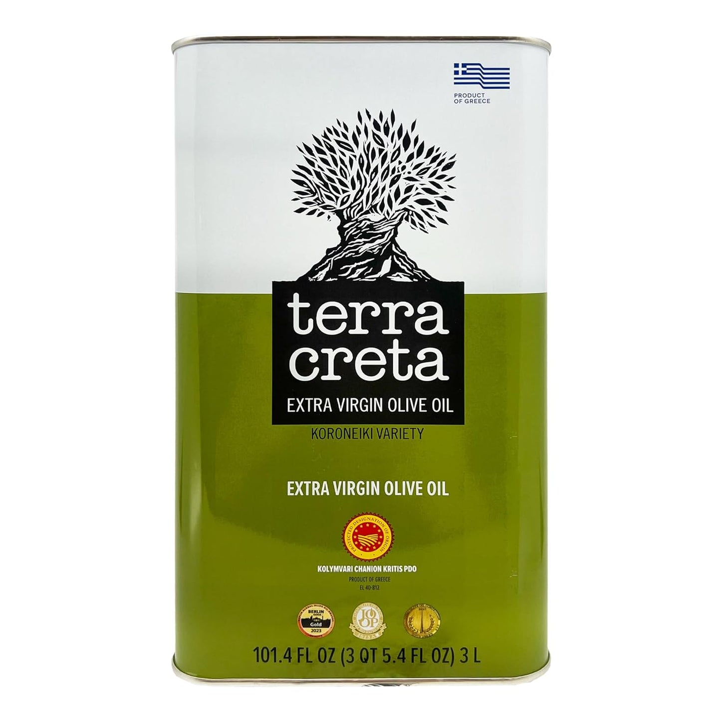 100% Pure Greek Olive Oil from Kolymvari Estates - 3L Tin