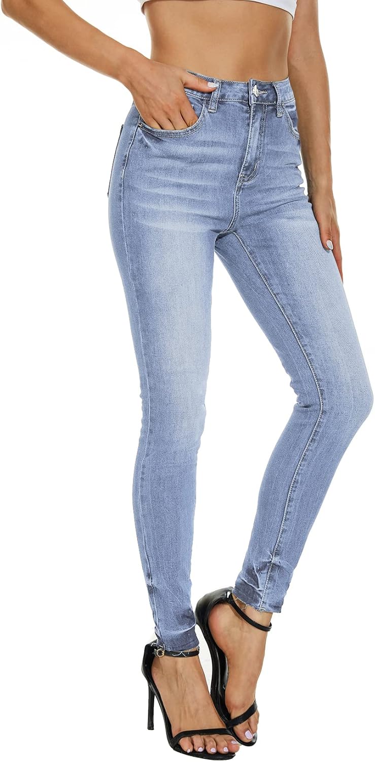 High Waisted Skinny Jeans for Women - Soft Stretchy Fit