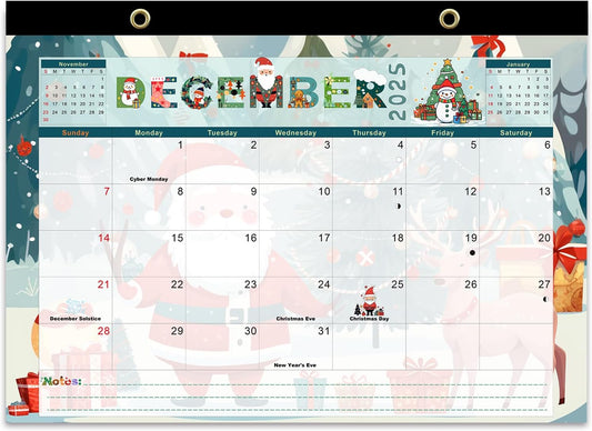 2025-2026 Large Desk Calendar with Anti Ink Bleed & Ruled Blocks