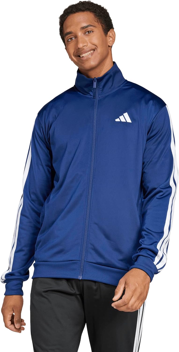 adidas Men's 3-Stripes Tricot Track Top for Timeless Style